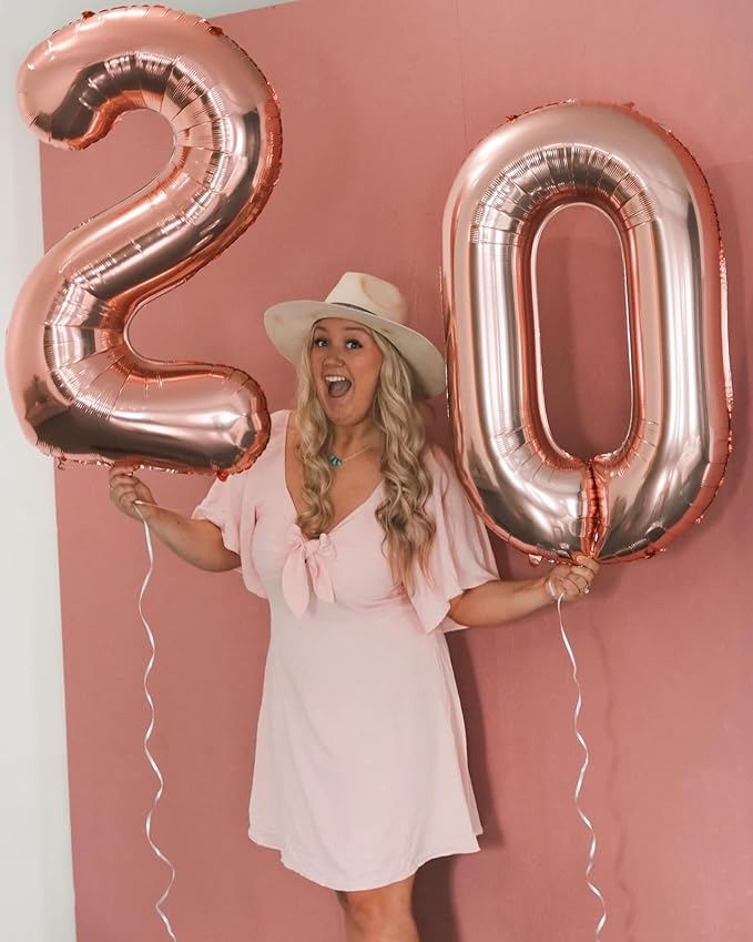 Rose Gold Number 50 Balloon 40 inch, 50 Number Balloons, 50th Birthday Decorations, 50 Year Old Women Men Rose Gold Party Supplies
