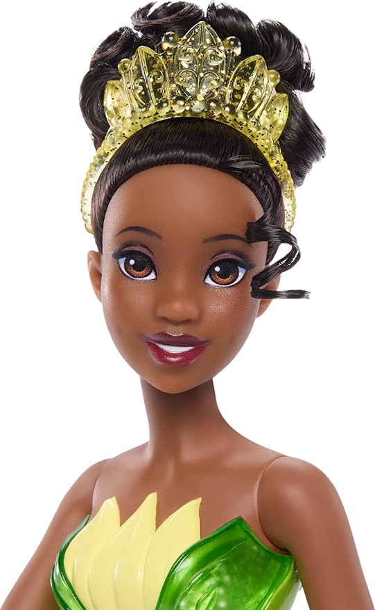 Mattel Disney Princess Tiana Doll in Sparkling Fashion with Removable Skirt, Tiara and Shoes, Posable & Collectible, Inspired by Movie