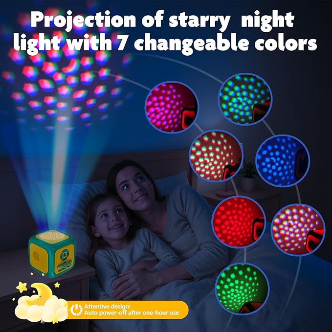 Eduboy Kids Story Projector for Toddlers,Story Dream Machine Storybook Projector with Educational Stories Music, Auto-Off Nightlight,Aged 3+ Bedtime Learning Toy Birthday Gift for Kids Girls Boys
