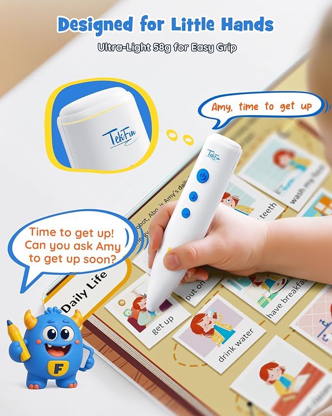 TEKFUN Learn to Read Sound Books with Talking Pen, Educational Autism Sensory Toys for Kids, 500+ Learning Activities, Toddler Birthday Gifts for Boys Girls Ages 1-6