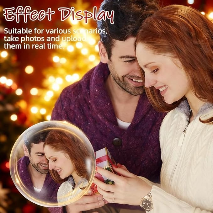 Crystal Ball Video Player for Valentines Day, 3 Inch Photo Album-DIY Video Player, 4G 1000mAH 3D Ultrasound Crystal Ball with Electronic Display, Customizable Gift for Anniversary,Wedding