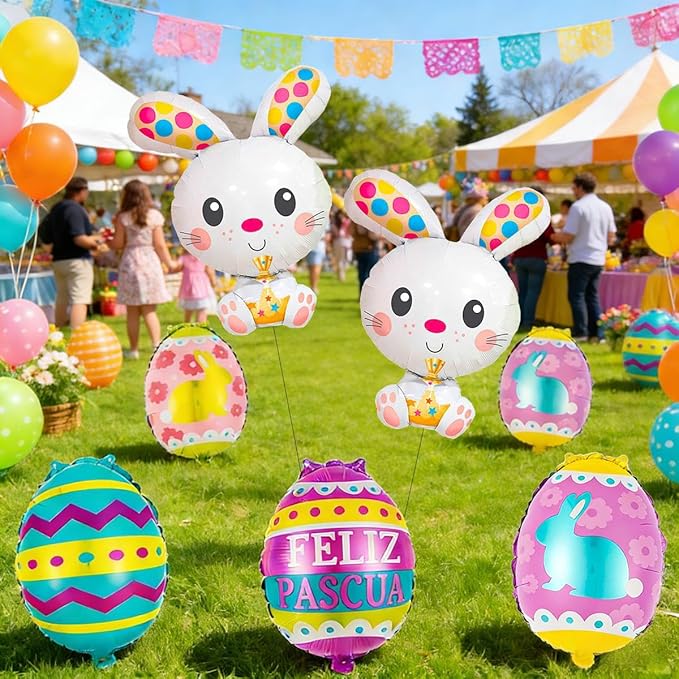 Easter Egg Balloons Easter Balloons Easter Bunny Balloons for Party Decorations Supplies and Holiday Celebration