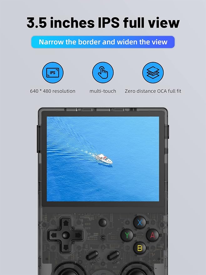 RG353VS Retro Handheld Game Console with Linux System RK3566 Chips 3.5 Inch IPS Screen with 64G TF Card 4452 Games Support 5G WiFi 4.2 Bluetooth(RG353VS-Transparent Black)