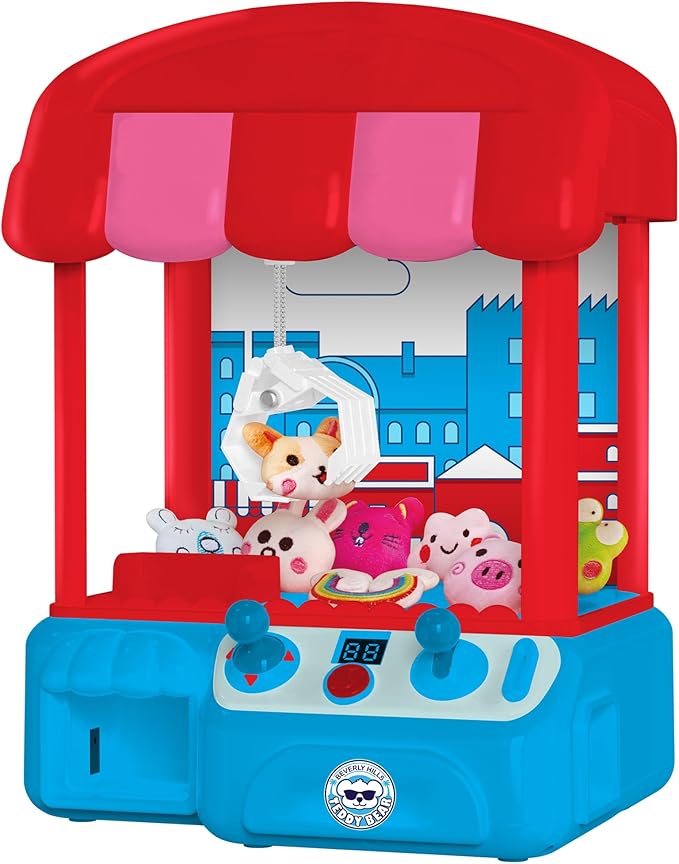 Mini Claw Machine Toy for Kids – Arcade Grabber Game with Joystick, Plush Prizes & Tokens – Portable Prize Machine for Boys & Girls – Fun Family Game & Gift