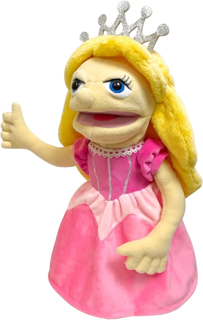 16" Puppets Entriloquist Puppet,Hand Puppets for Kids Plush Princess Puppe t for Adults with Removable Mouth Puppet for Kids Ages 4-8，Hand Puppet for Adults with Scalable Puppets Control Rod