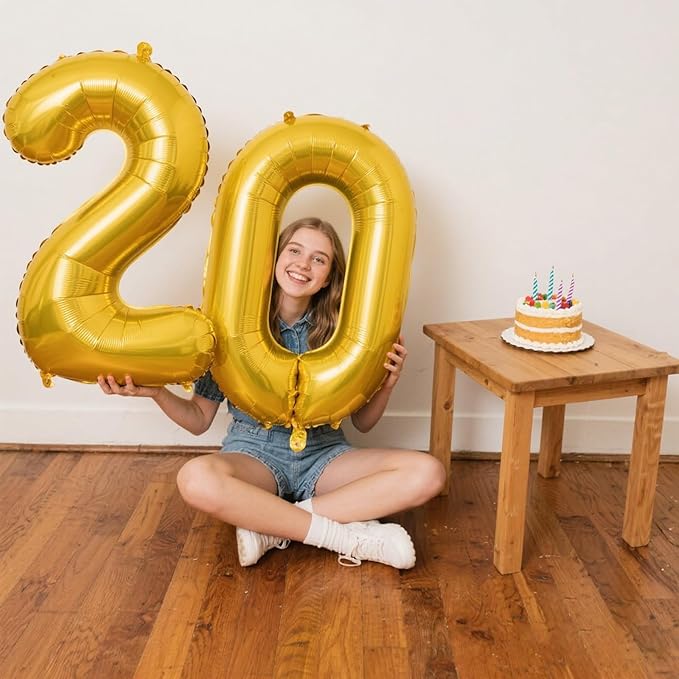 40 Inch Gold Balloon Number 0 Balloon,Jumbo Mylar Foil Helium Balloon for 10 20 30 40 50 60 70 80 90 100 2025 Birthday Digital Balloons for Birthday Party,Wedding Anniversary Party Decorations