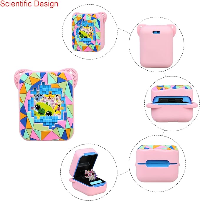 Elonbo Silicone Protective Case for Bitzee Magicals Interactive Toy, Virtual Toy Storage Cover, Electronic Pets Kids Toys Holder, Compatible with Bitzee Magicals, Pink (Only for Bitzee Magicals)