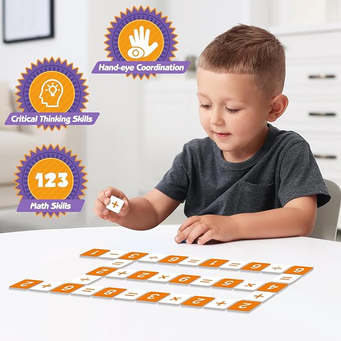Math Manipulatives & Flash Cards - Addition, Subtraction, Multiplication & Division Learning Games for Kids - Travel & Homeschool Must Haves