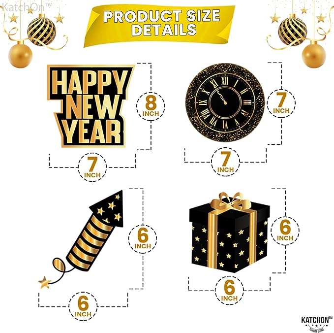 KatchOn, Happy New Year Hanging Swirls 2026 - Pack of 10, NO DIY | New Years Eve Party Supplies 2026 | Happy New Years Decorations 2026 | NYE Decorations 2026 | Happy New Year 2026