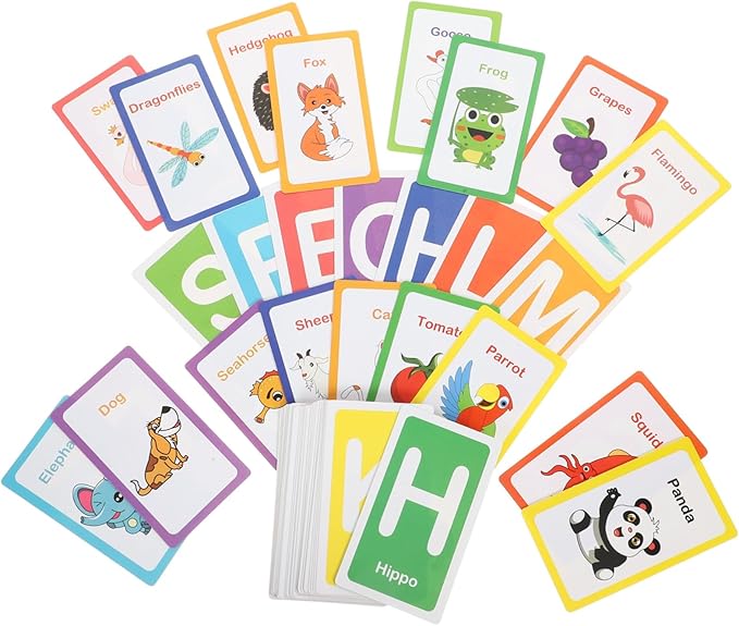 Vaguelly Flash Cards for Early Education with English Alphabet Numbers and Shapes Safe Learning Cards for Boys and Ages Enhancing Language and Cognitive Skills