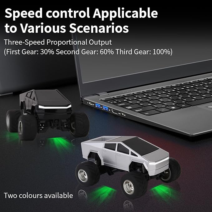 Mini Rc Truck, 1:64 Scale Monster Truck Remote Control Car with Lights, 2.4Ghz & APP Remote Control, Rechargeable Alloy Shell Mini RC Cars with Lights, Speed/Steering Adjustable (Silver)