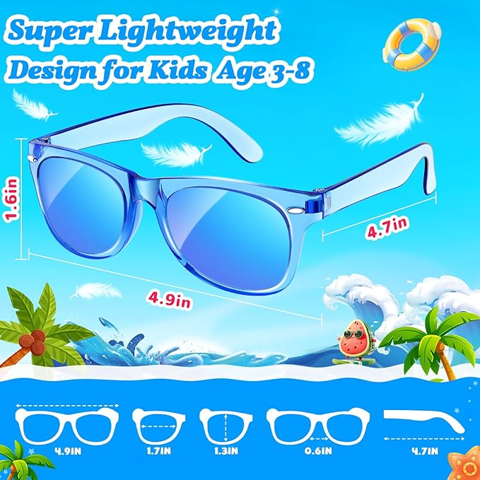 24 Pack Kids Sunglasses Bluk Party Favors - Goodie Bags Stuffers for Children Age 3-8,Boy Girl Neon Glasses with UV400 Protection,Birthday Classroom Graduation Gift,Pool Beach Party Supplies - nylytek