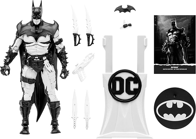 McFarlane Toys DC Multiverse Batman 7-Inch Scale Figure - Sketch Artist Edition with Exclusive Accessories, Ultra Articulation, Designer Box, and Collectible Art Card for Collectors