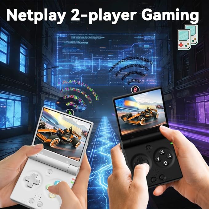 Miyoo Mini Flip Handheld Game Console 2.8-inch 750*560 IPS Screen 2500mAh Miyoo-mini Flip Clamshell Retro Games Consoles OnionOS-64GB Yellow