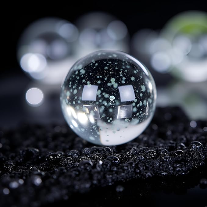 10Pcs Glass Marbles Glow in The Dark Multi-Color Luminous Marbles Marble Games and DIY Home Decoration Marble Runs Learning and Education (0.47 inch) (Transparent)
