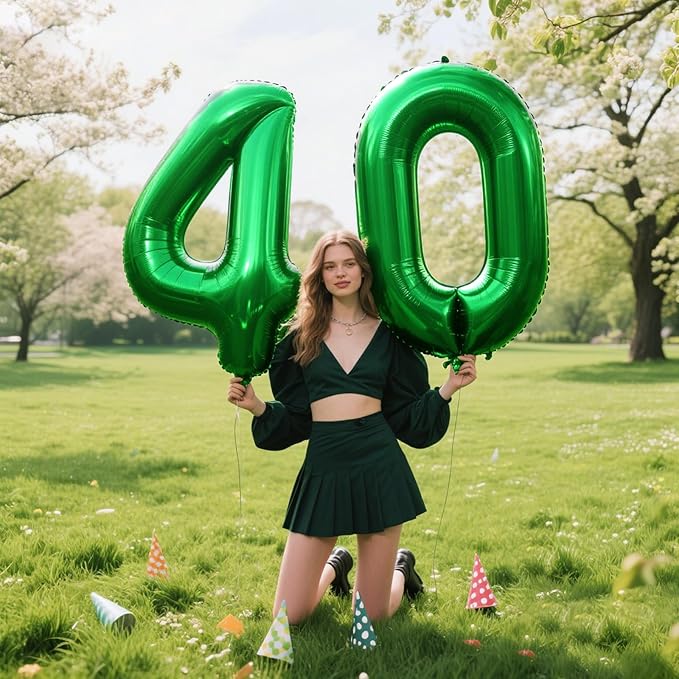 40 Inch Green 4 Number Balloons Giant Jumbo Huge 14 41 Foil Mylar Helium Number Digital Balloons Green Birthday Mylar Digital Balloons 14th Birthday Anniversary Events Party Decorations