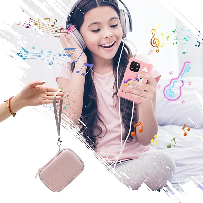 XANAD Kids Smart Phone Case for Joozfee/Kikapabi/Dancingcow/Prysyedawn, Learning Toys Holder for Toddler Play Cell Phone, SD Card, Lanyard and Cable Accessories - Pink(Case Only)