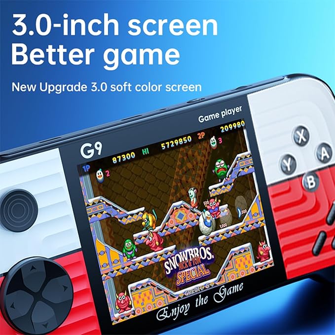 Retro Mini Video Games Portable Handheld Game，Handheld Game Console with Classical FC Games 3.0" Color Screen，Birthday for Boys Girls and Adults (Red)