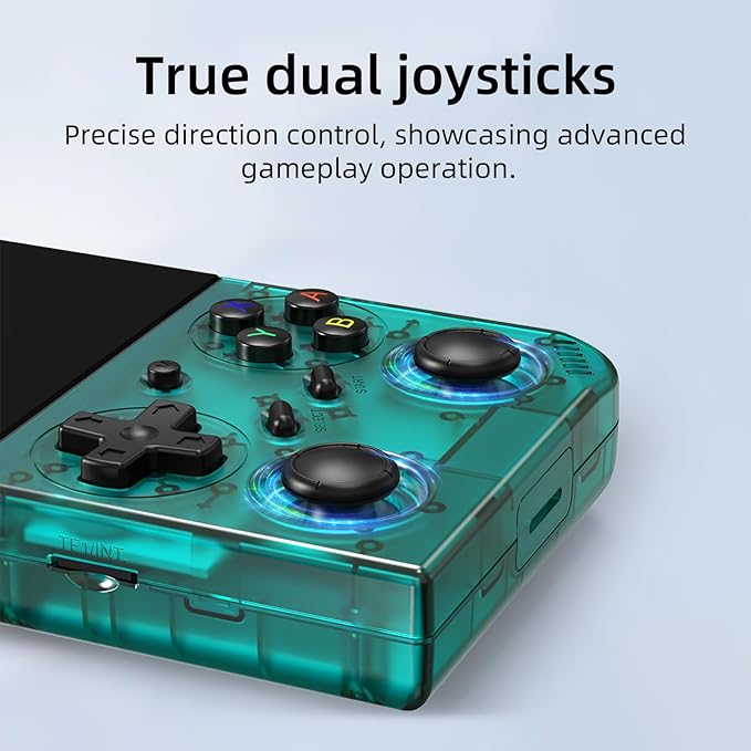 RG35XX Pro Retro Handheld Game Console 3.5-inch IPS Screen 64GB Card RG35XX Pro Linux OS Player 3200mAh Battery Compatible with Bluetooth WiFi RG35XXPro Teal T