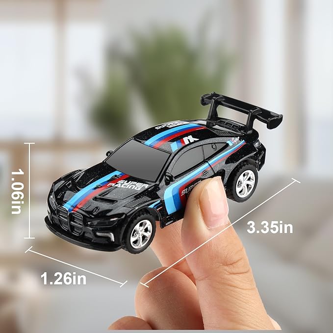 SASBSC Mini RC Toy Cars for Boys Kids Adults, 2.4GHz APP Remote Control Car with Lights and 3 Speed Modes, 1/64 Race Toy Car Rechargeable for Boys Ages 5-7 8-12,Birthday Gifts for Kids