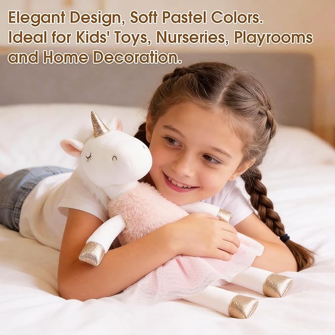 Unicorn Toys for Girls Age 4-6,16.5" Pink Unicorn Stuffed Animal for Girls Toy, Ballerina Plush Unicorn,Cute Stuffed Animal Birthday Decorations