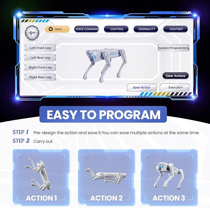 Smart Robot Dog Toy, Interactive STEM Robot Pet, Voice & Remote Control, App Programming, 30+ Actions, Bionic Walking, Robotic Dog Birthday Gifts for Kids Boys Girls Age 6+