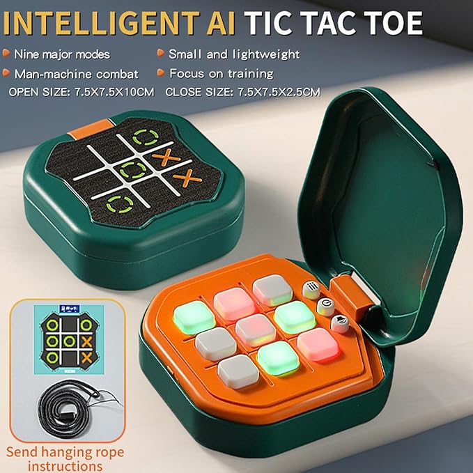 Electronic Puzzle Console Game - Handheld Brain Challenge Toy for Kids | LCD Screen with Interactive Logic Matching System, Portable Memory Training Device for Travel Entertainment 4.13x3.86x1.77 in