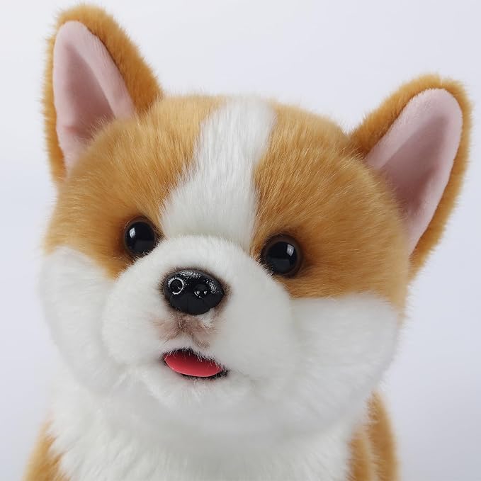 CU-MATE Interactive Plush Corgi Dog, Companion Robot Dog Pets,Handmade Weighted Stuffed Animals,Electronic Walking Toy with Barking,Tail Wagging,Talking,