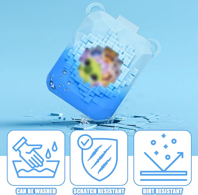 Silicone Cover Case Compatible with Bitzee Magicals Interactive Toy Digital Pet, Protective Sleeve Skin with Detachable Shoulder Strap for Virtual Electronic Pets & Accessories (Bag Only) - Blue