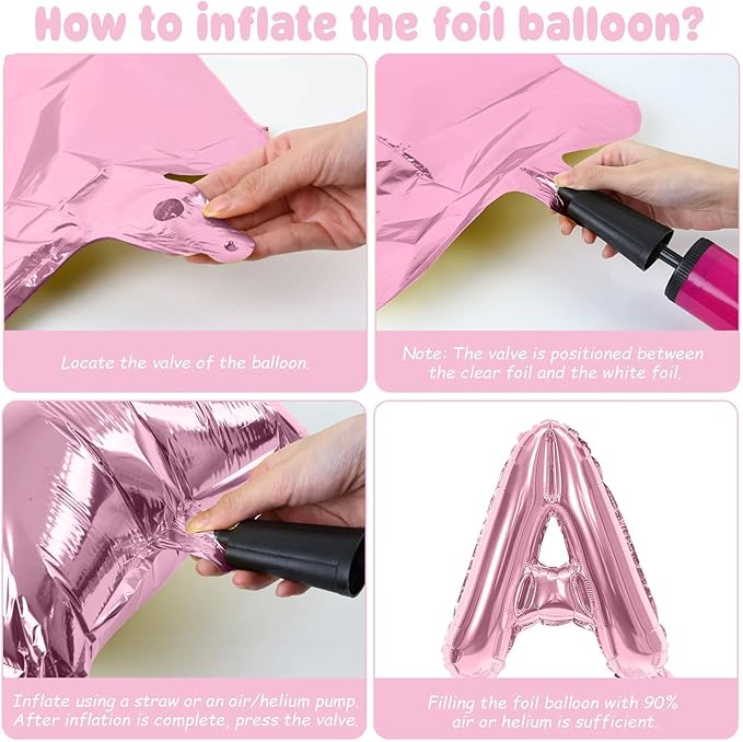 29PC Pastel Pink Happy Birthday Balloons Banner, 16 Inch Aluminum Letter Banner Sign, Pink Silver Confetti Balloon 18 Inch Star Heart Foil Balloon for Women, Girls Birthday Party Supply