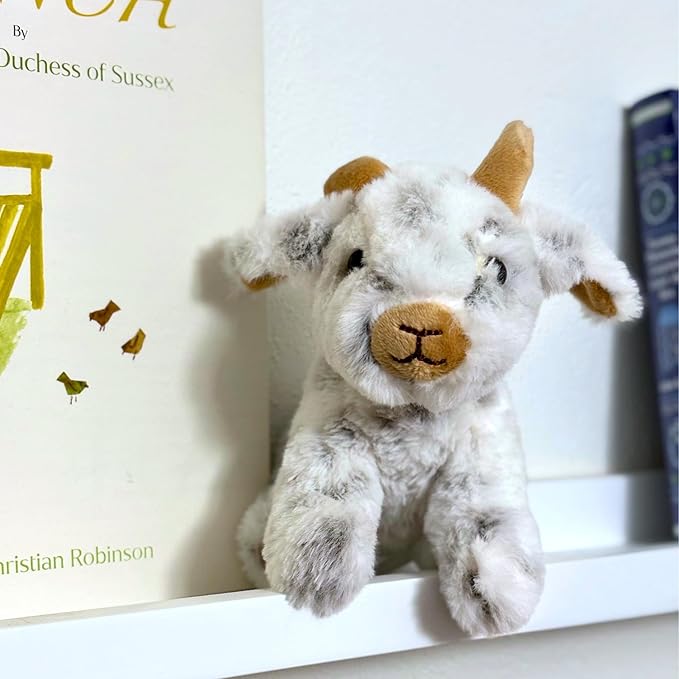 The Petting Zoo Goat Stuffed Animal Plushie, Gifts for Kids, Wild Onez Babiez Farm Animals, Goat Plush Toy 6 inches (Pack of 2)