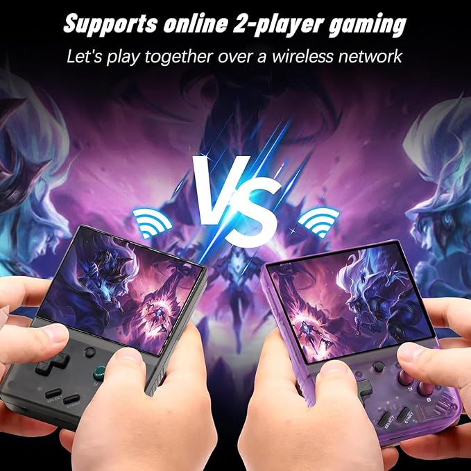 Miyoo Miyoo Mini Plus Retro Gaming Console, Handheld Game Console with 3000mAh Battery 3.5'' IPS Screen, Compatible with a Large Variety of Classic Games. Support WiFi & RTC, Black