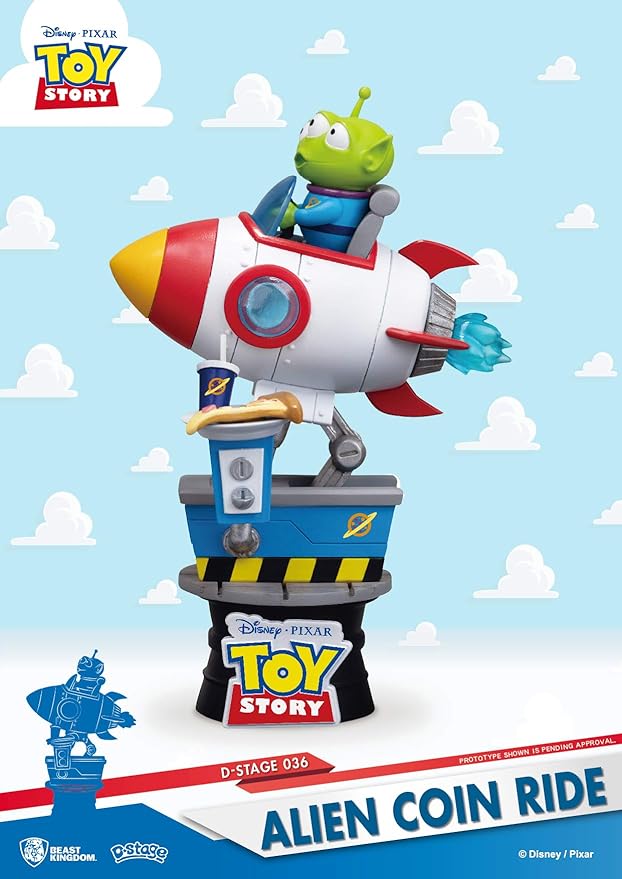 Beast Kingdom Toy Story: Alien Coin Ride Ds-036 D-Stage Series Statue, Multicolor