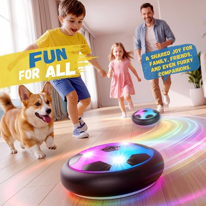 HopeRock Hover Soccer Ball Toys for 3-12 Year Old Boys Girls, Indoor and Outdoor Creative Toys for Toddlers with Foam Bumper, Birthday Gifts for 3 4 5 6 7 8+ Year Old Children's