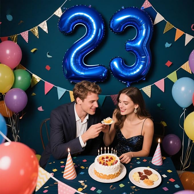 40 Inch Navy blue Number 23 Digital Balloon,Jumbo Mylar Foil Helium Balloon for 23 Balloons for Birthday Party,Wedding Anniversary Party Decorations