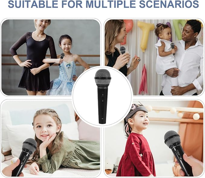 NUOBESTY Microphone for Kids, 6.4" Fake Toy Microphones for Toddler Plastic Pretend Play Mic Prop Toys for Halloween, Christmas, Party Favors, Kid Karaoke Costume Prop