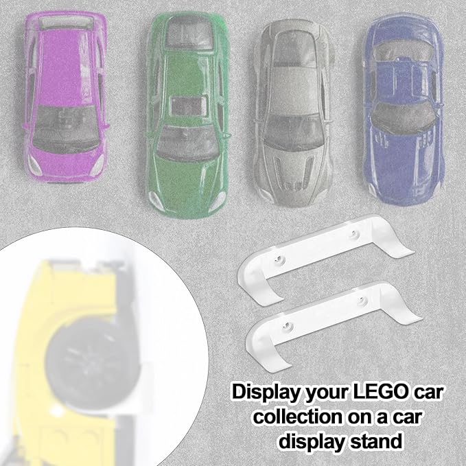 12pcs Collectible Car Display Wall Mount, Vertical Toy Car Wall Mount for Speed Champion Series Low-Profile Wheel-Mounted Rack to Showcase Model Vehicle (Transparent)