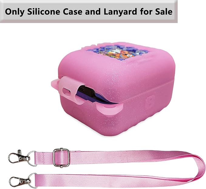 Silicone Case for Bitzee Interactive Toy Digital Pet Case, Protective Skin Cover for Bitzee Virtual Electronic Pets Lanyard Accessories (Pink)