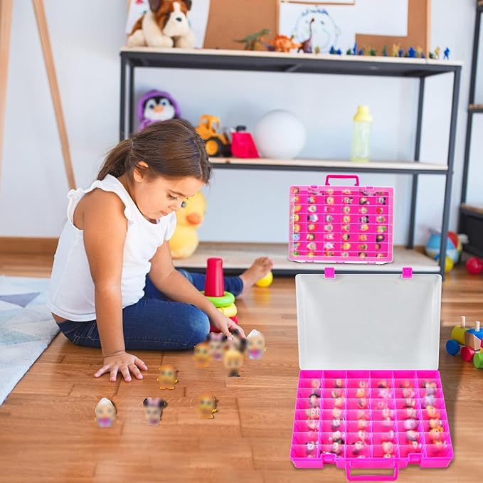 Display Case Compatible with Disney Doorables Collectible Mini Figures/for MGA Entertainment Miniverse. Toys Storage Organizer for Multi Peek/for Village Peek Characters (Box Only)- Rose Red
