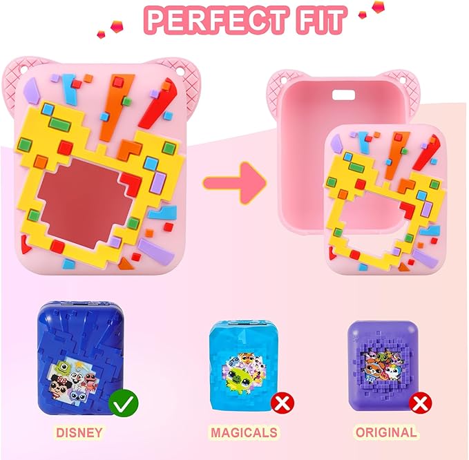 Silicone Cover Case for Bitzee Disney Interactive Toy, Soft Silicone Protective Bag, Protective Skin Sleeve for Bitzee Virtual Electronic Pets Accessories, Pink