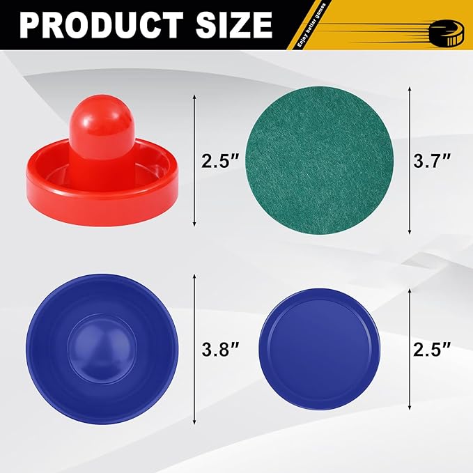 Air Hockey Pushers and Air Hockey Pucks, Indoor Games Goal Handles Paddles Replacement Accessories Set for Game Tables Equipment