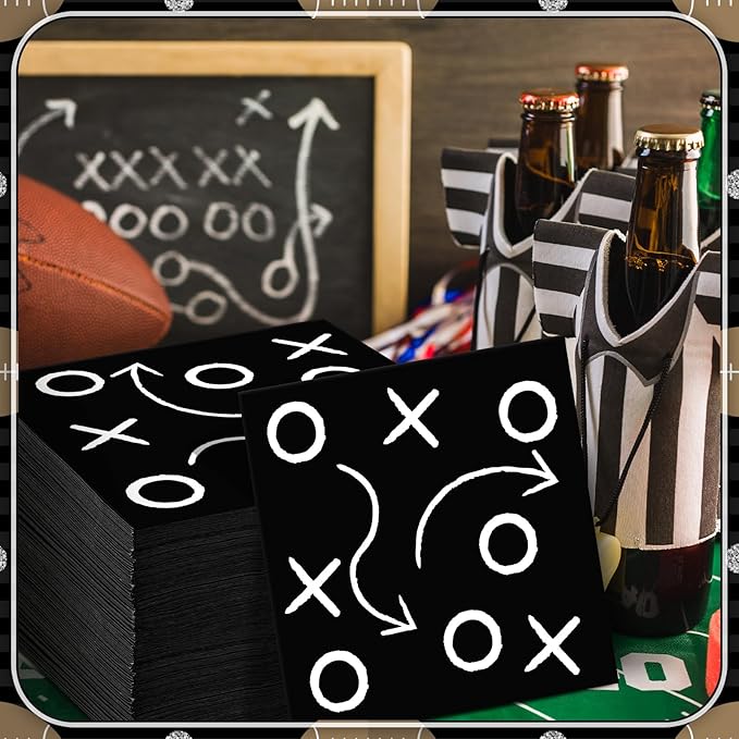 100 Pcs Football Napkins Bulk, Football Themed Party Supplies, Disposable Sports Dinner Paper Napkins for Guest Hand Paper Towels Birthday Party Favors