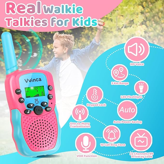 Vvinca Walkie Talkies for Kids 4 Packs