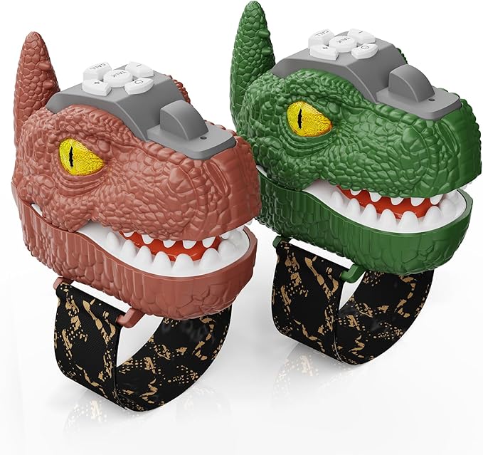 Dinosaur Walkie Talkies for Kids, Adjustable Volume, 500 Meters Range, Outdoor Adventure Toys for Boys & Girls 3-12 Years Old