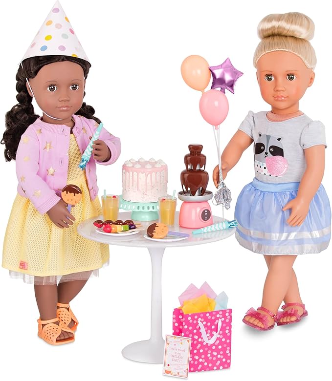 Our Generation 46 cm Dolls Party Accessories - Birthday Cake & Balloons - Doll Accessories - Toy for Children from 3 Years - Sweet Celebration Birthday Set