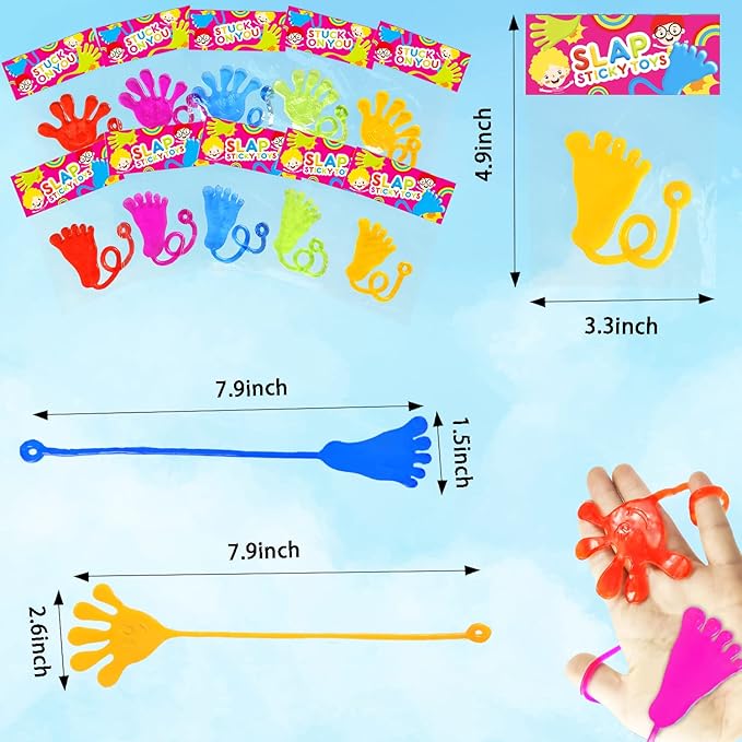 Bulk Party Favors Easter Basket Goody Bag Stuffers for Kids (200 PCS), Large Sticky Hands & Feet Birthday Pinata for Toddlers, Preschool Toys Gifts Non Candy Treats Prizes Supplies for Boys Girls