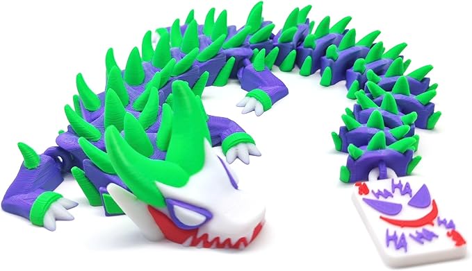 3D Printed Dragon,3D Printed Dragon Model,Flexible Articulated 3D Dragon Fidget Toy,Unique 3D Printed Animals Gift and Desktop Decoration (Green-10 inch).