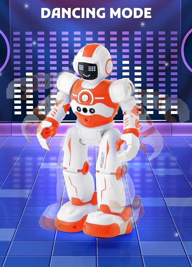 Robot Toys for Kids,Programmable Remote Control Smart Walking Dancing Robot Toy with Gesture & Sensing for Age 4 5 6 7 8 9 10 Year Old Boys Girls for Birthday Present,Orange