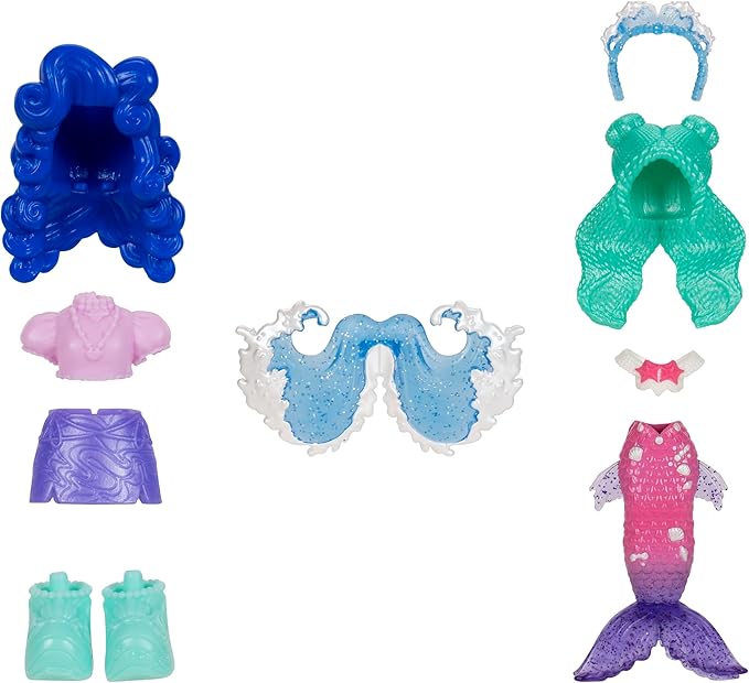 3” Water Mermaid Fashion Doll - 1 Figure with 9 Fashion Accessories - Virtual Item Code Included - Series 3 - Ages 5+