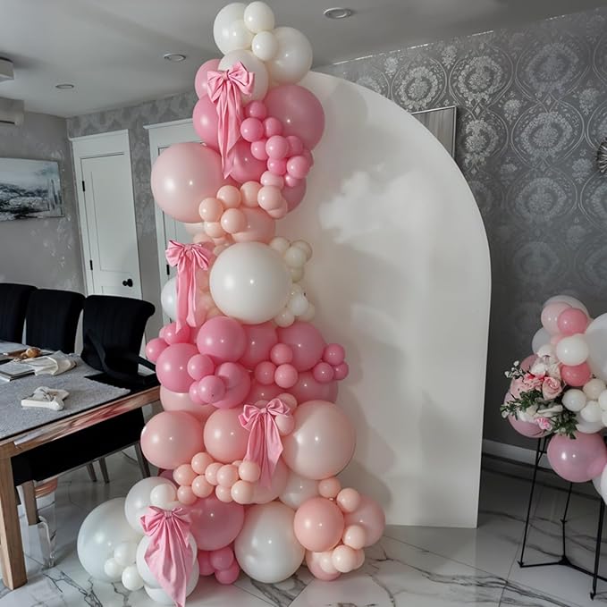 Light Pink Balloons, 12 Inch Pastel Macaron Pink and White Sand Nude Beige Pearl White Boho Balloons for Girls Women Birthday Party Wedding Engagement Bachelorette Bridal Baby Shower Decoration